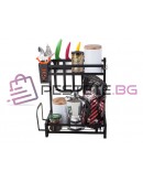 Двуетажен кухненски органайзер за кухня подправки и аксесоари